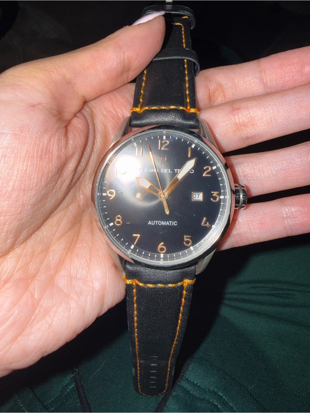 Officina del Tempo Automatic Men’s Watch Black Gold 21 Jewels